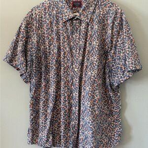UNTUCKit Navy and Orange Floral Button Down Shirt